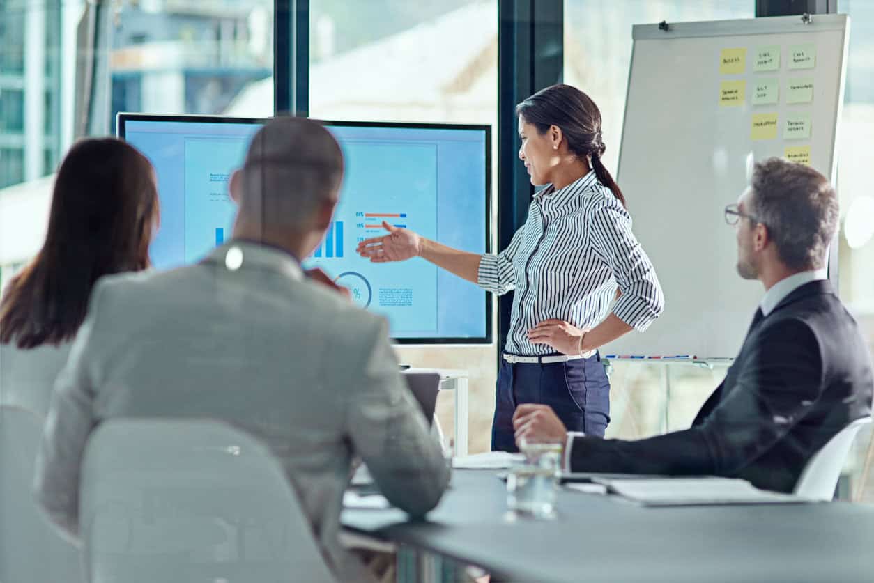 Cropped shot of a businesswoman delivering a presentation in the boardroom